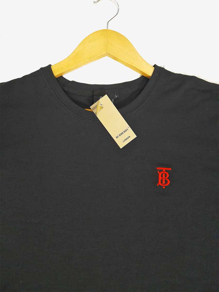Camiseta Negra de Caballero – Estilo Burberry "TB"
