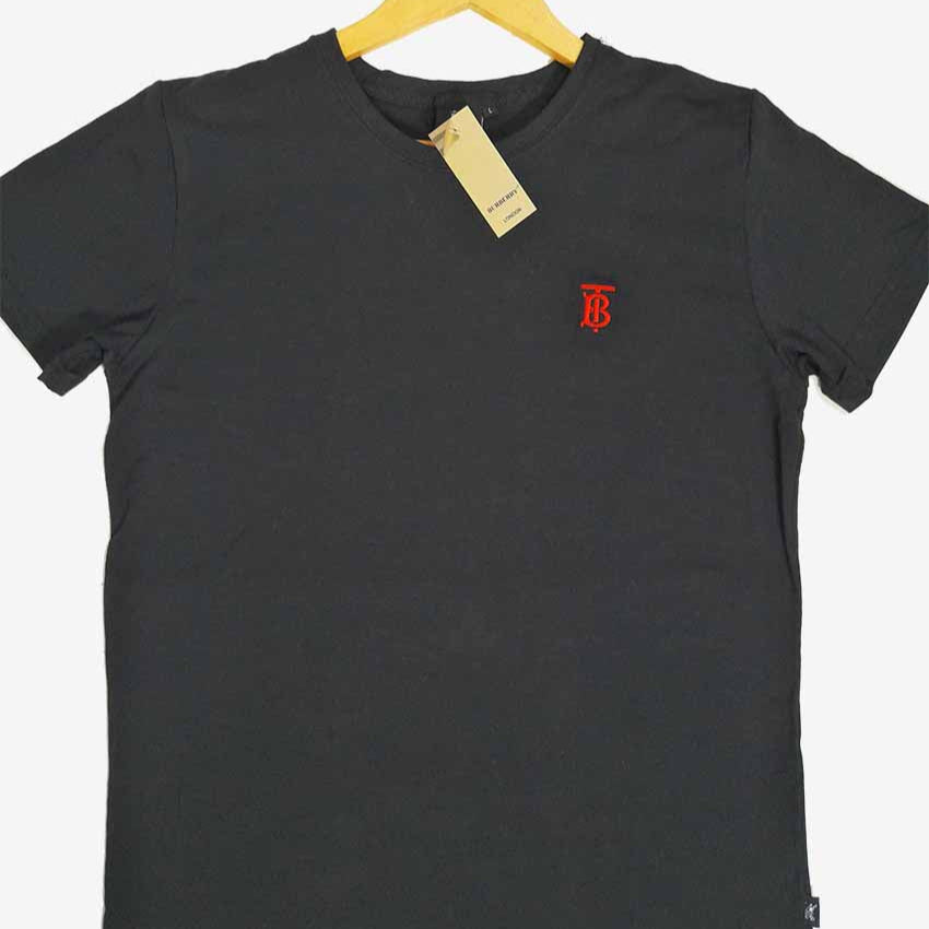 Camiseta Negra de Caballero – Estilo Burberry "TB"