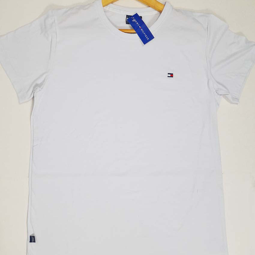 Camiseta de Caballero Blanca con Bordado Pequeño Tommy Hilfiger