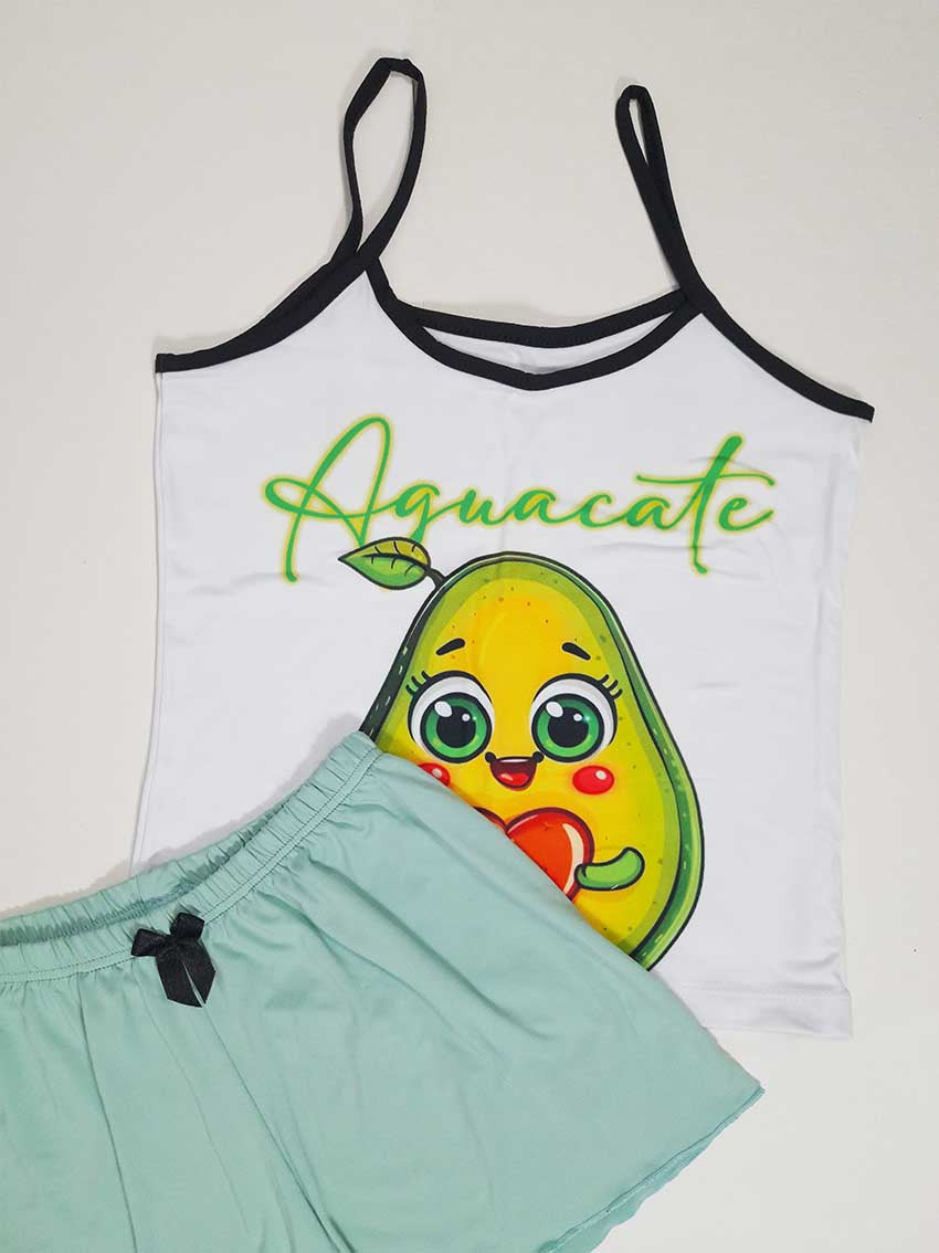 Pijama dama corta Aguacate