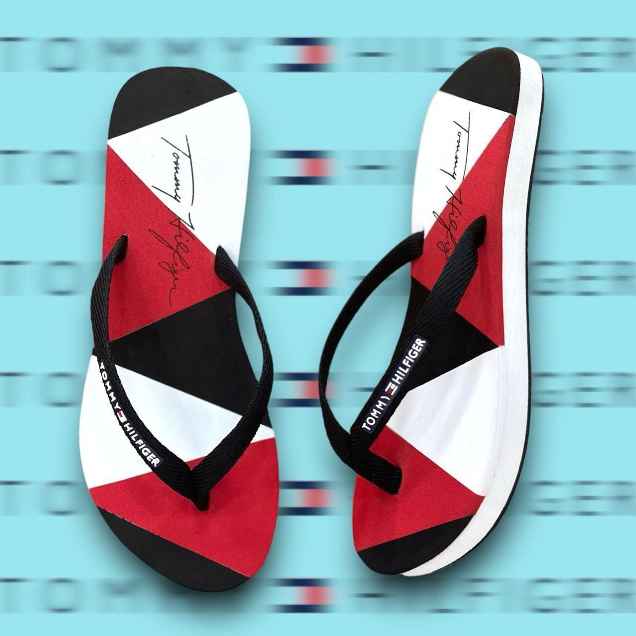 Chanclas dama rojo-negra