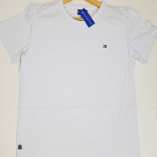 Camiseta de Caballero Blanca con Bordado Pequeño Tommy Hilfiger