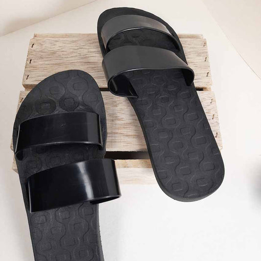 Chanclas Plásticas de Doble Tira – Color Negro