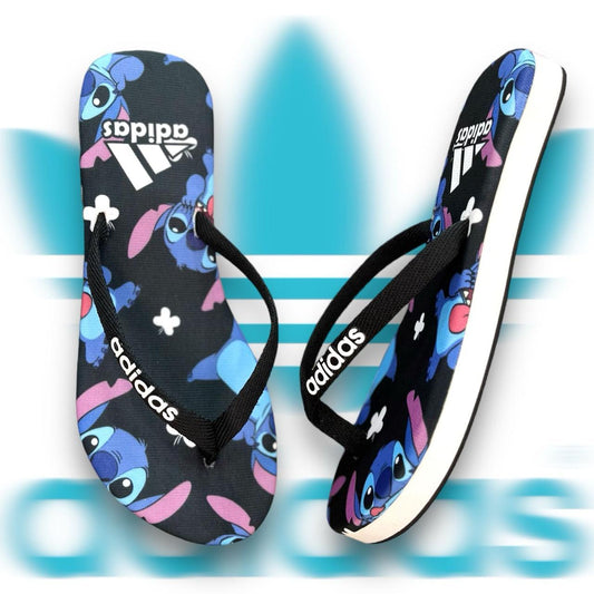 Chanclas dama muñecos azul